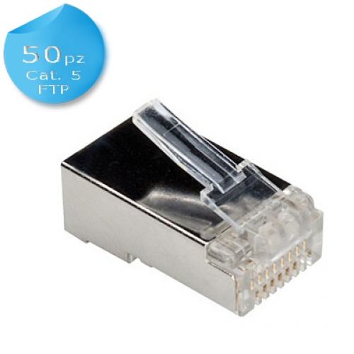 PLUG RJ45 MACH POWER FTP CAT5 SCHERMATO CF.50PZ CV-LAN-025